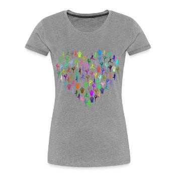 YOGA POSITIVE COLLECTION LIFE - T-shirt bio Premium Femme - bleu marine - Devant - Mia (176cm)