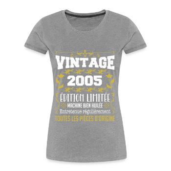 vintage 2005 | Toutes Les Pièces D'origine - T-shirt bio Premium Femme - bleu marine - Devant - Mia (176cm)