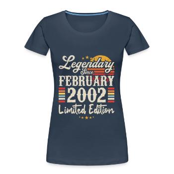 Legendary Since February 2002 | Limited Edition - T-shirt bio Premium Femme - bleu marine - Devant - Mia (176cm)