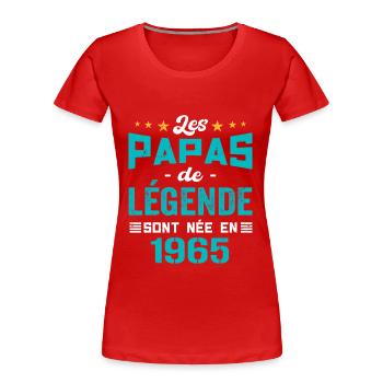 Les Papas De Légende Née En 1965 | Fête Des Pères - T-shirt bio Premium Femme - bleu marine - Devant - Mia (176cm)