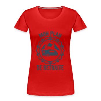 Camping Car Meilleur Plan De Retraite | Retraité - T-shirt bio Premium Femme - bleu marine - Devant - Mia (176cm)