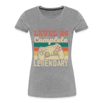 Level 26 Complete, 26th Birthday Gift - Women's Premium Organic T-Shirt - navy - Front - Mia (176cm)