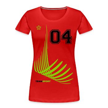 04 JERSEY Jersey Numéro Quatre Sport Team Game Motif - T-shirt bio Premium Femme - bleu marine - Devant - Mia (176cm)