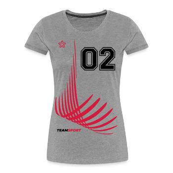 02 JERSEY Jersey Number Two Numbers Number 2 Motif - Women's Premium Organic T-Shirt - navy - Front - Mia (176cm)