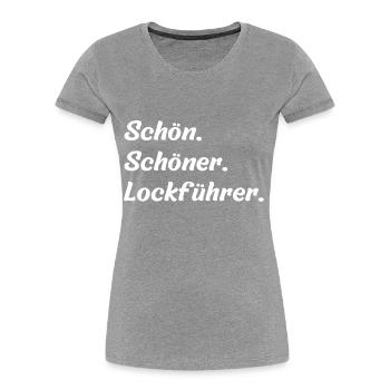 Schön. Schöner. Lockführer - Frauen Premium Bio T-Shirt - Navy - Vorne - Mia (176cm)