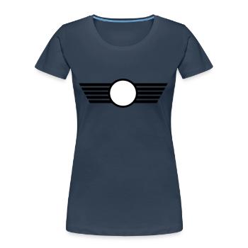 Flügel - T-shirt bio Premium Femme - bleu marine - Devant - Mia (176cm)