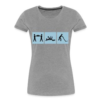 BierSexEISHOCKEY - Frauen Premium Bio T-Shirt - Navy - Vorne - Mia (176cm)