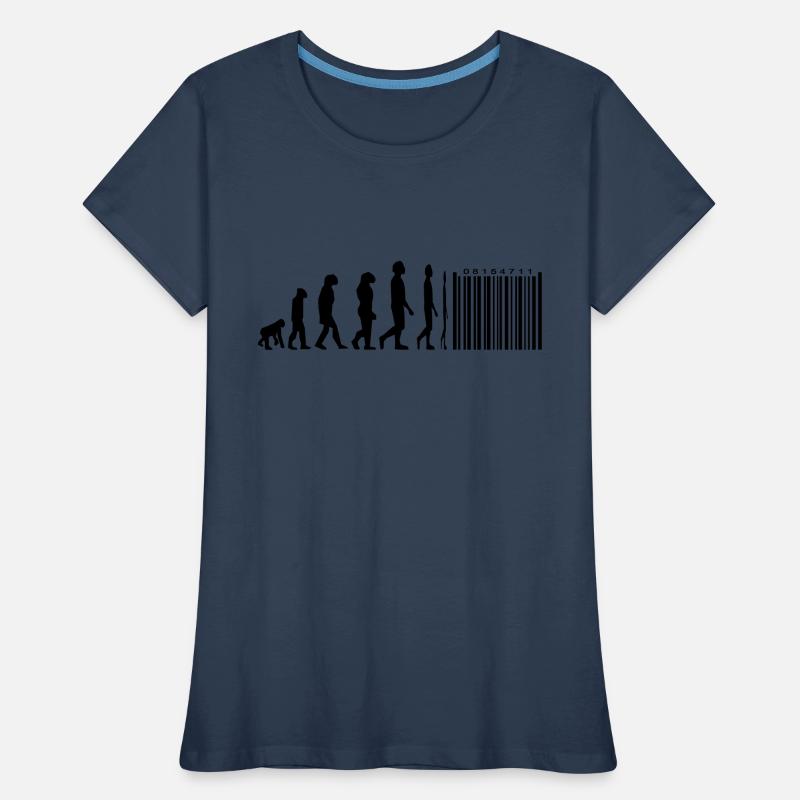 Evolution Strichcode Frauen Premium Bio T-Shirt