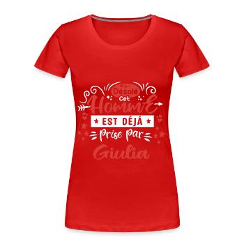 Cadeau Homme déja pris par Giulia - T-shirt bio Premium Femme - bleu marine - Devant - Mia (176cm)
