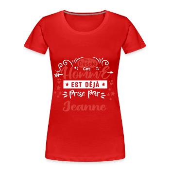 Cadeau Homme déja pris par Jeanne - T-shirt bio Premium Femme - bleu marine - Devant - Mia (176cm)