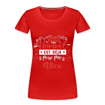 Cadeau Homme déja pris par Alice - T-shirt bio Premium Femme - bleu marine - Devant - Mia (176cm)