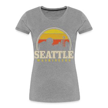 Seattle Washington Souvenir Gift - Women's Premium Organic T-Shirt - navy - Front - Mia (176cm)