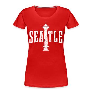 Seattle Washington Souvenir Gift - Women's Premium Organic T-Shirt - navy - Front - Mia (176cm)
