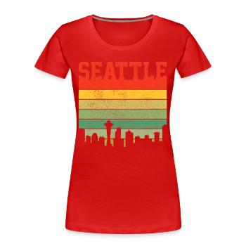 Seattle Washington Souvenir Geschenk - Frauen Premium Bio T-Shirt - Navy - Vorne - Mia (176cm)