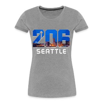 Seattle Washington Souvenir Gift - Women's Premium Organic T-Shirt - navy - Front - Mia (176cm)
