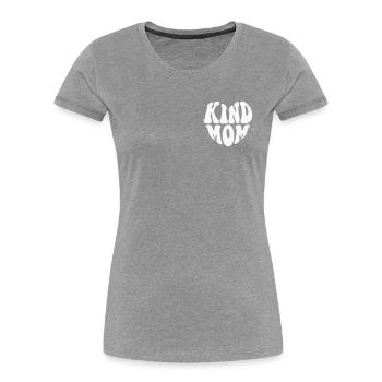 Logo Kind Mom Heart - Couleur personnalisable - T-shirt bio Premium Femme - bleu marine - Devant - Mia (176cm)