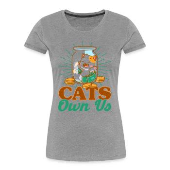 Katzen Sprüche Katze Katzen Liebhaber Geschenk - Frauen Premium Bio T-Shirt - Navy - Vorne - Mia (176cm)