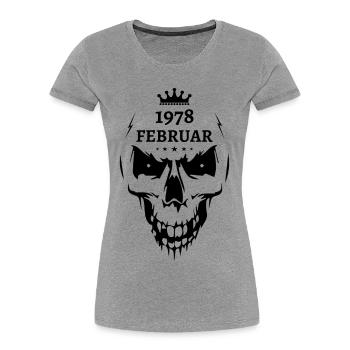 Februar 1978 Totenkopf - Frauen Premium Bio T-Shirt - Navy - Vorne - Mia (176cm)