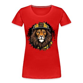 Brigade de pompiers de Louvain - T-shirt bio Premium Femme - bleu marine - Devant - Mia (176cm)