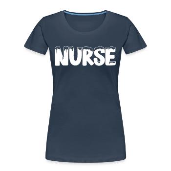 Text Eis Weihnachten Kostüm Krankenschwester - Frauen Premium Bio T-Shirt - Navy - Vorne - Mia (176cm)