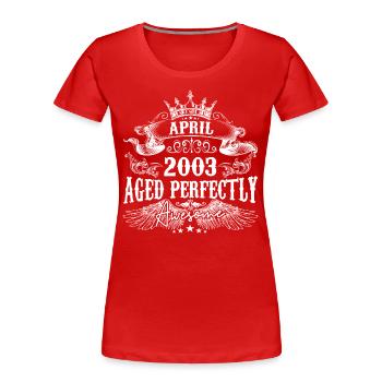 2003 | Juni 2003 Geburtstag Perfekt gealtert - Frauen Premium Bio T-Shirt - Navy - Vorne - Mia (176cm)
