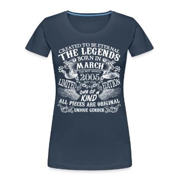 März 2005 Geburtstag 2005 März Bestes Jahr - Frauen Premium Bio T-Shirt - Navy - Vorne - Mia (176cm)