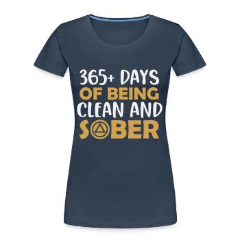 faith sobriety sober life seeks christ - Women's Premium Organic T-Shirt - navy - Front - Mia (176cm)