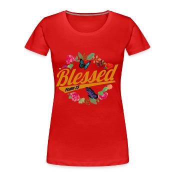 Bible Verse Inspirational Jesus God Gift - Women's Premium Organic T-Shirt - navy - Front - Mia (176cm)