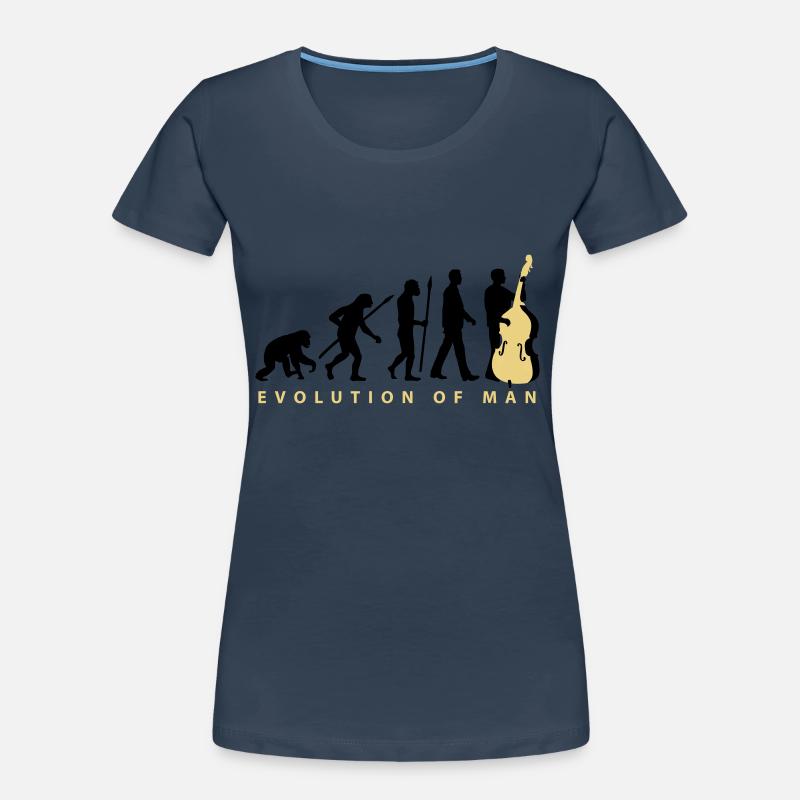 evolution_kontrabass_11_2016_2c02 - Frauen Premium Bio T-Shirt - Navy