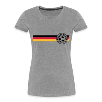 Football logo on german flag - Women's Premium Organic T-Shirt - navy - Front - Mia (176cm)