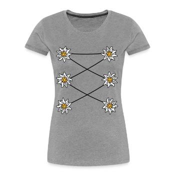 Edelweiss Dirndl - - wiesn - tracht - Frauen Premium Bio T-Shirt - Navy - Vorne - Mia (176cm)