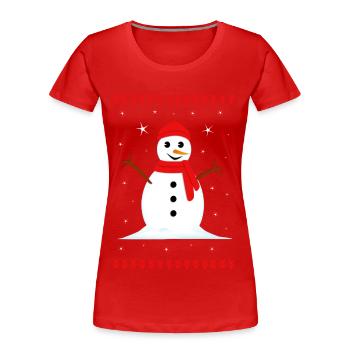 Snowman Winter Christmas - Women's Premium Organic T-Shirt - navy - Front - Mia (176cm)