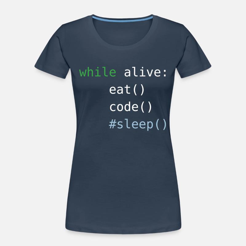 Python code | eat sleep code repeat |Programmieren - Frauen Premium Bio T-Shirt - Navy
