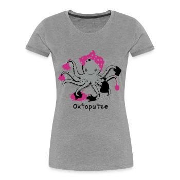 Oktoputze - T-shirt bio Premium Femme - bleu marine - Devant - Mia (176cm)