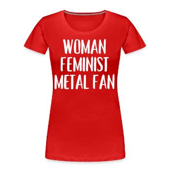 Woman Feminist Metal Fan - Women's Premium Organic T-Shirt - navy - Front - Mia (176cm)