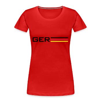 Deutschland GER Symbol - Frauen Premium Bio T-Shirt - Navy - Vorne - Mia (176cm)