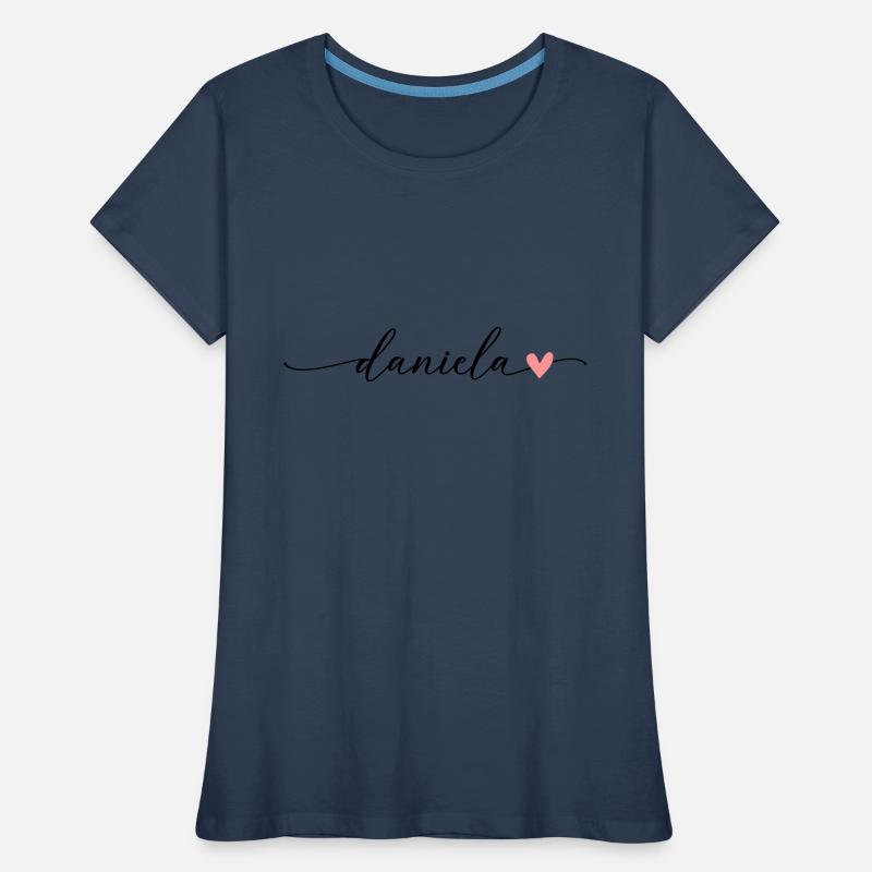 Daniela Last name First name Calligraphy Script Women's Premium Organic T-Shirt