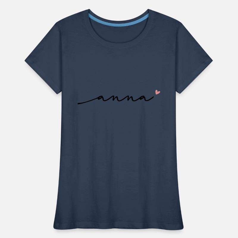 Anna Cursive Name Women's Premium Organic T-Shirt