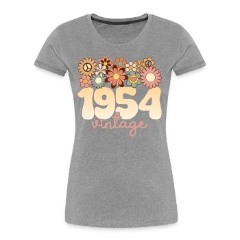 Vintage Woman Year 1954 70 Years Anniversary - Women's Premium Organic T-Shirt - navy - Front - Mia (176cm)