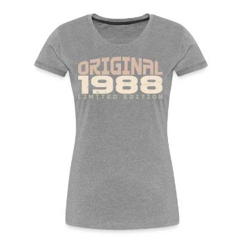 Millésime 1988 Édition Limitée 1988 Anniversaire - T-shirt bio Premium Femme - bleu marine - Devant - Mia (176cm)