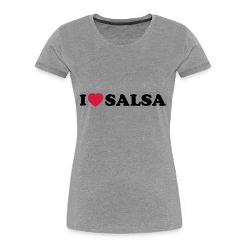 I love salsa - Frauen Premium Bio T-Shirt - Navy - Vorne - Mia (176cm)