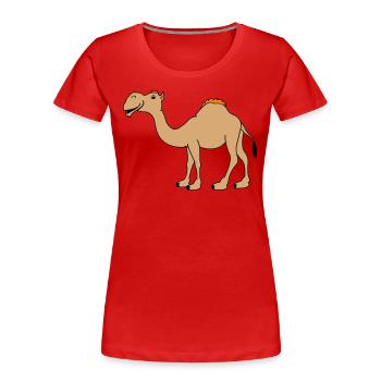 Chameau - T-shirt bio Premium Femme - bleu marine - Devant - Mia (176cm)