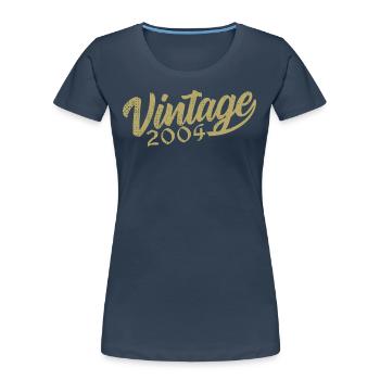 2004 Vintage 2004 Retro 2004 Birthday Gift - Women's Premium Organic T-Shirt - navy - Front - Mia (176cm)