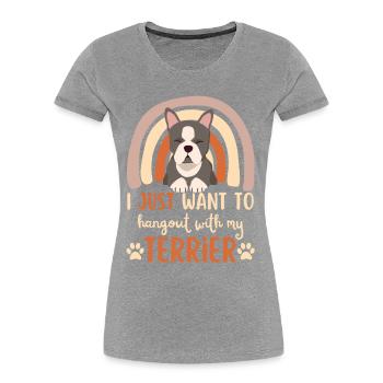 Cute Boston Terrier Lover Kawaii - Women's Premium Organic T-Shirt - navy - Front - Mia (176cm)