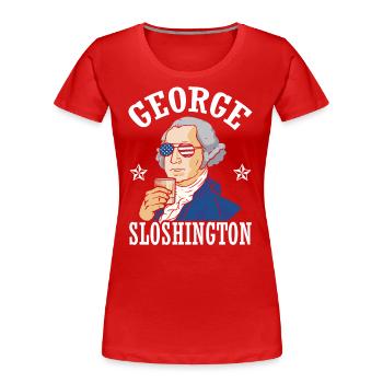 George Sloshington Drink 4. Juli - Frauen Premium Bio T-Shirt - Navy - Vorne - Mia (176cm)