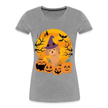 Pudel Halloween Kostüm Hund - Frauen Premium Bio T-Shirt -  - Vorne - Mia (176cm)