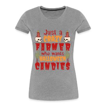 Creepy Funny Halloween Saying Farmer Farmer - Women's Premium Organic T-Shirt - navy - Front - Mia (176cm)