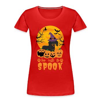 Cute Dachshund Halloween Costume Dog - Women's Premium Organic T-Shirt - navy - Front - Mia (176cm)