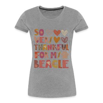 Thankful for my Beagle Hund Herbst Blätter - Frauen Premium Bio T-Shirt - Navy - Vorne - Mia (176cm)