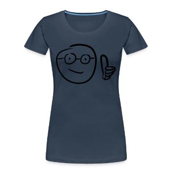daumen hoch - Frauen Premium Bio T-Shirt - Navy - Vorne - Mia (176cm)